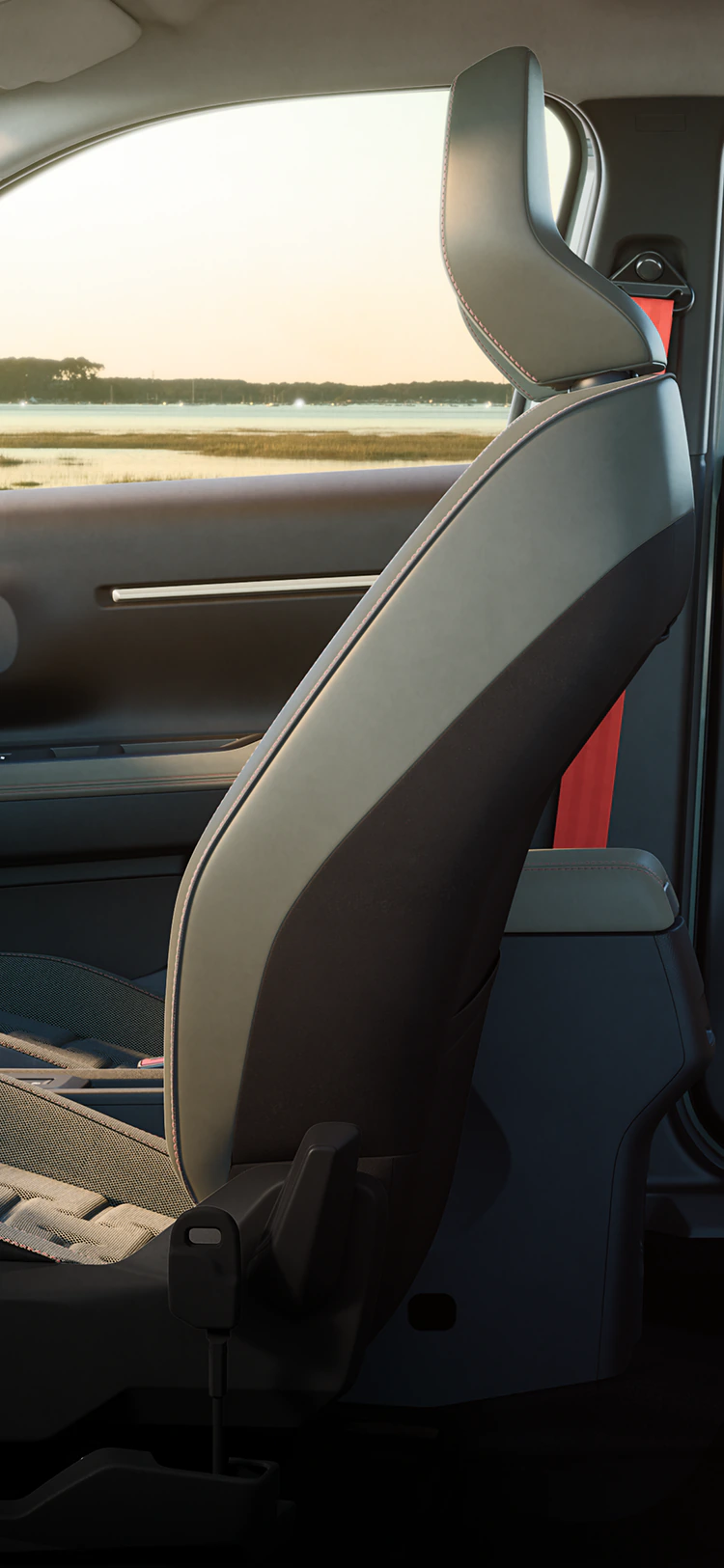 Zijaanzicht interieur van de Citroën C3 compacte SUV met ruim interieur en Advanced Comfort‑stoelen voor ontspannen en betaalbare dagelijkse mobiliteit.